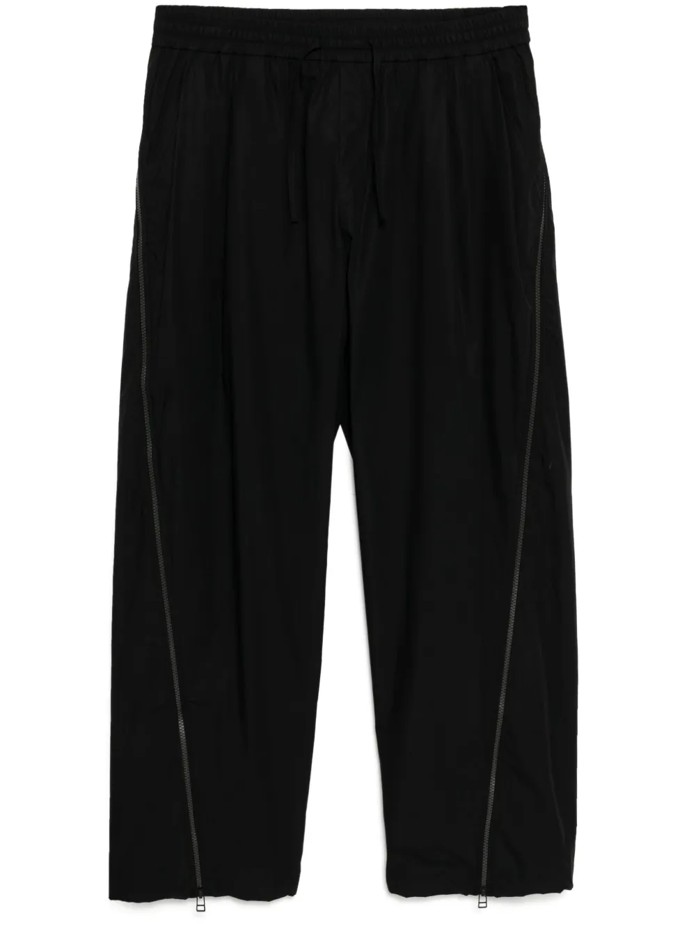 zip-detail trousers