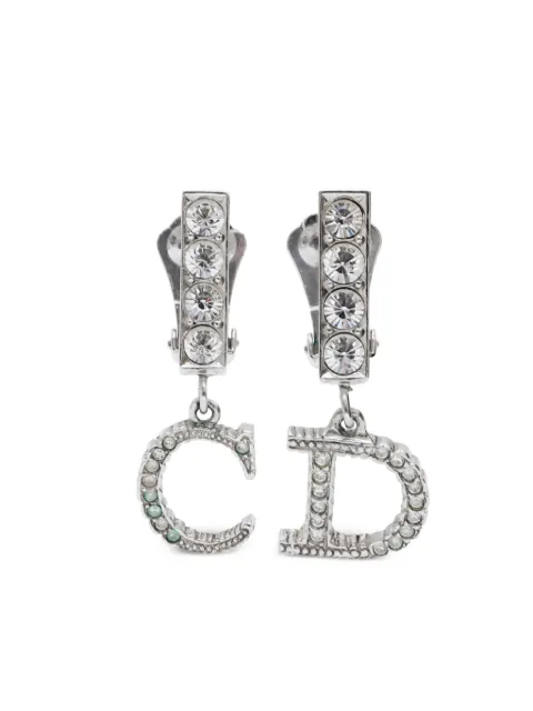 Christian Dior Pre-Owned أقراط كبس 'CD لوغو' من عقد الألفينيات