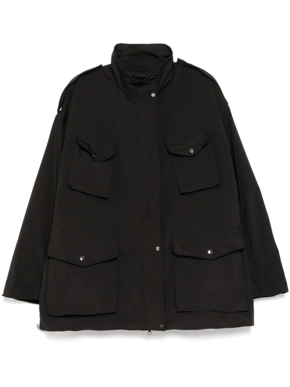 multiple-pockets oversize jacket