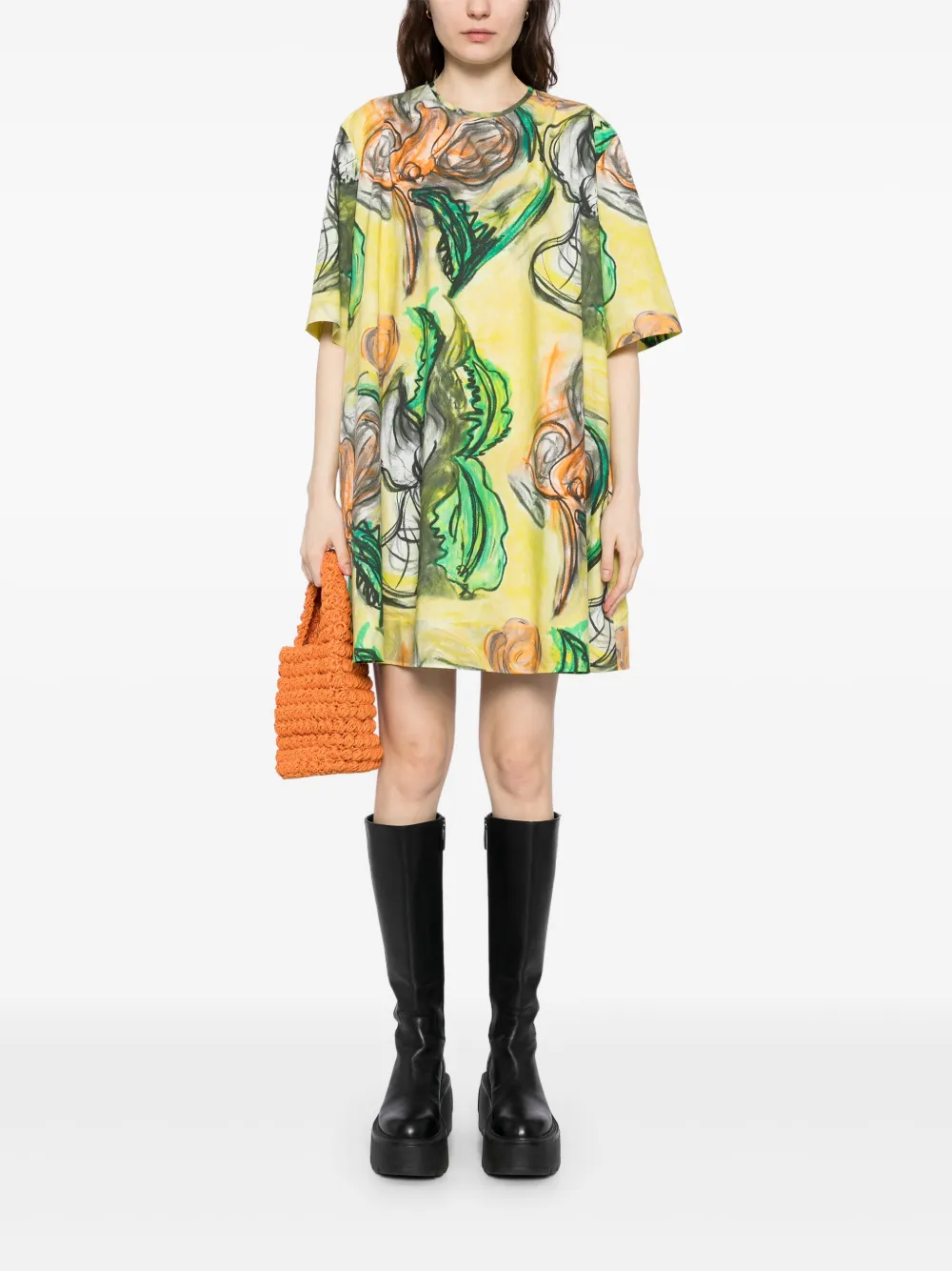 JNBY Oversized jurk met print - Geel