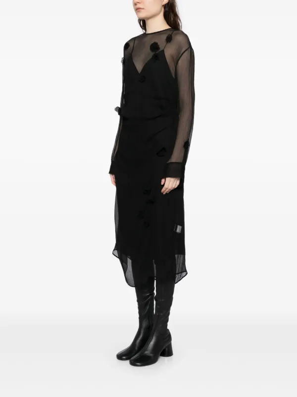 JNBY ラウンドカラー シルクドレス | ブラック | FARFETCH JP 