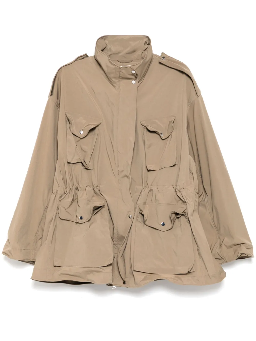 multiple-pocket oversize jacket