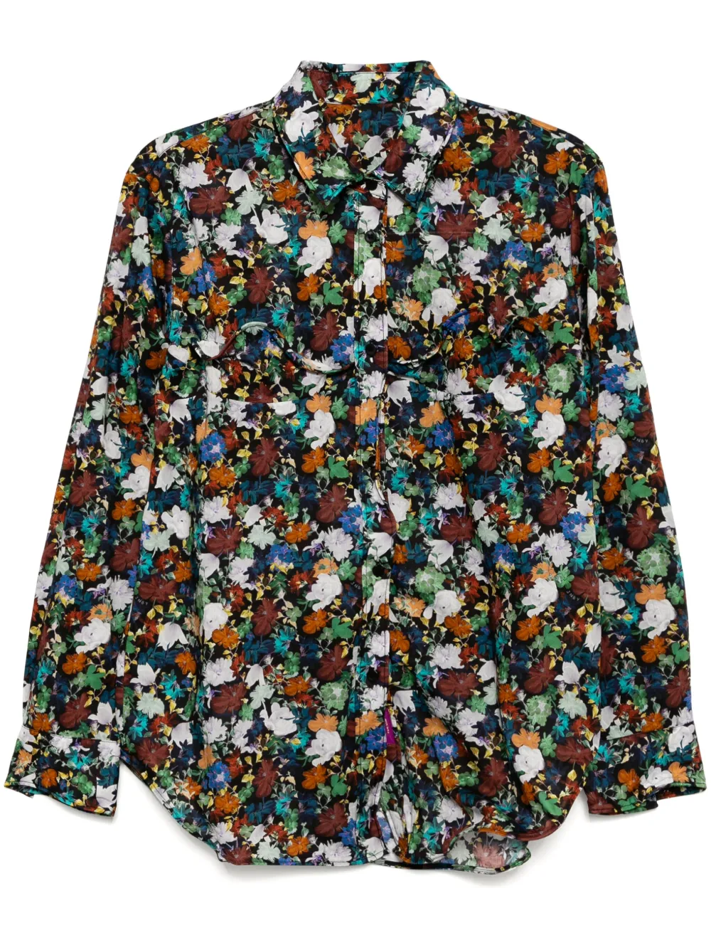 flower-print shirt