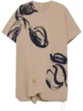 JNBY graphic-print dress - Brown