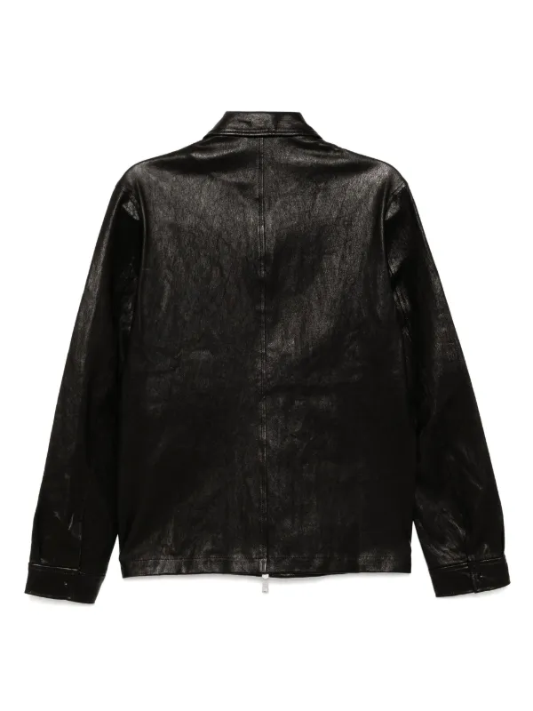 Giorgio Brato Leather Jacket | Black | FARFETCH MY