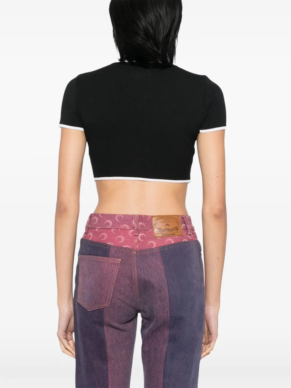 Pre-owned Chanel 1995 Cropped T-shirt In Black