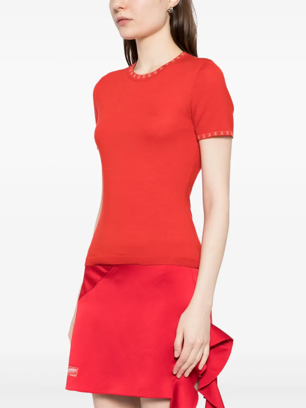 Pre-owned Chanel 2001 Knitted Top In Red