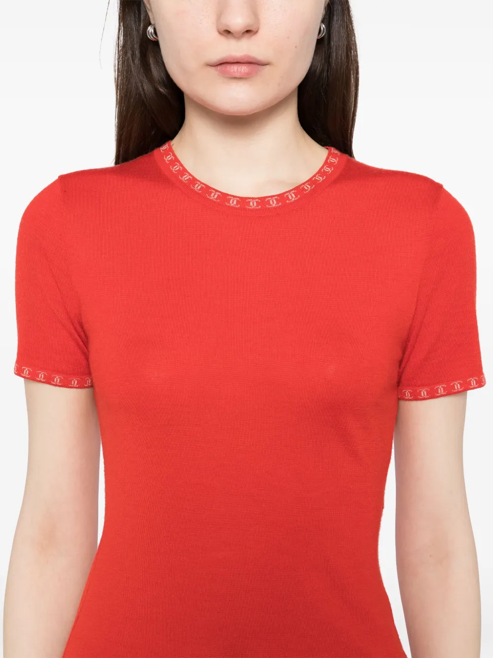 Pre-owned Chanel 2001 Knitted Top In Red