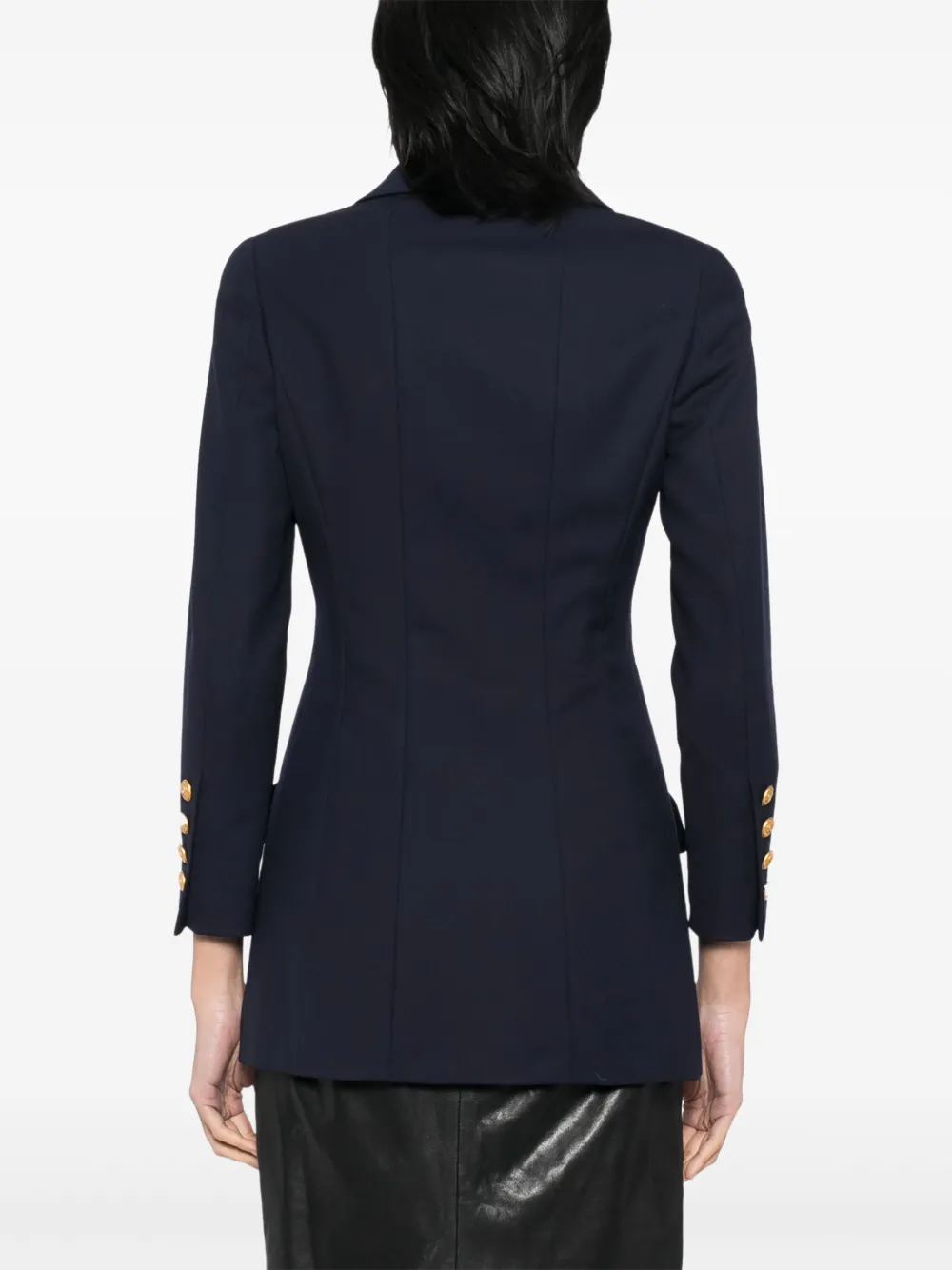 Pre-owned Chanel 1996 Double Breasted Jacket In Blue