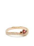 Astrid & Miyu garnet serpent wave ring - Gold