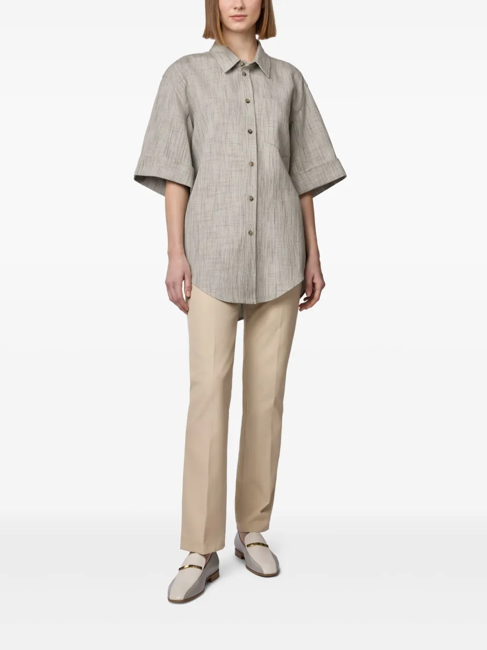 Tod's silk-wool shirt - Grijs