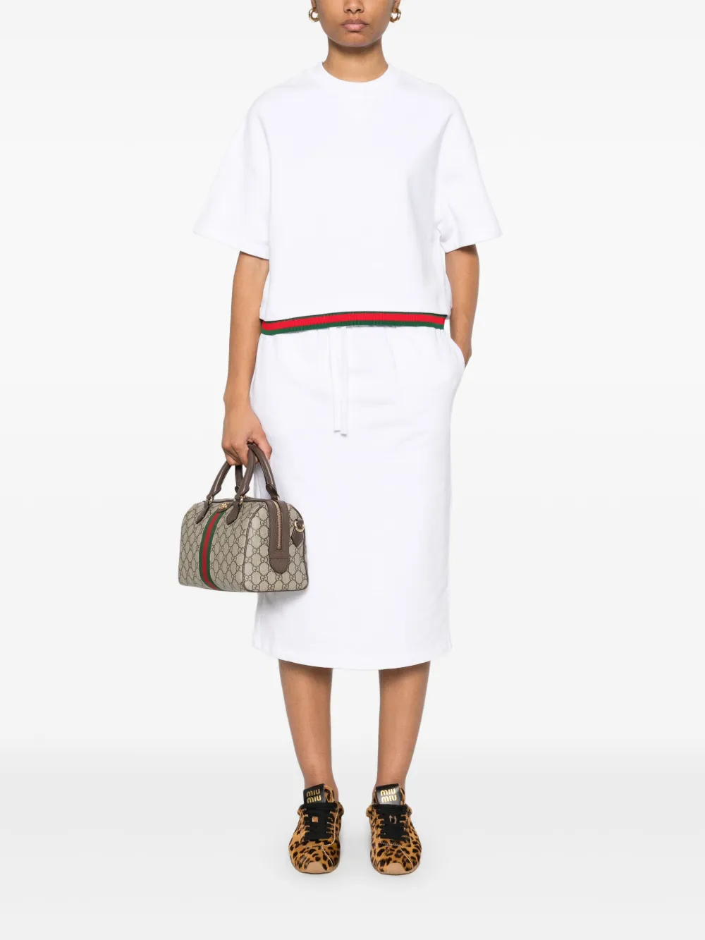 Gucci Web-stripe midi skirt | Fitted Skirts | Image 2