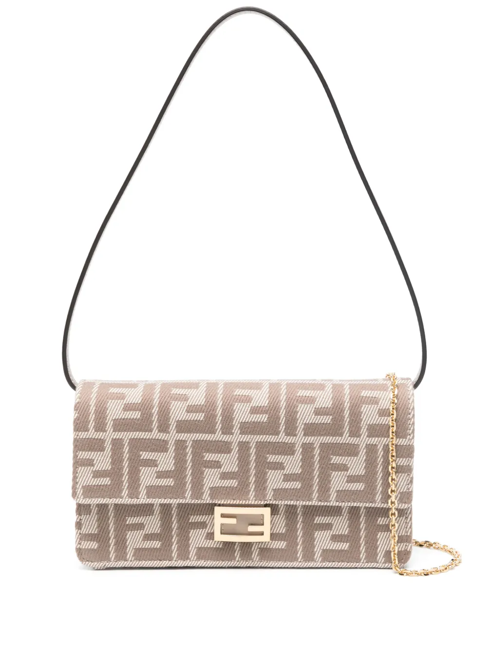 FENDI Schoudertas met FF jacquard Bruin