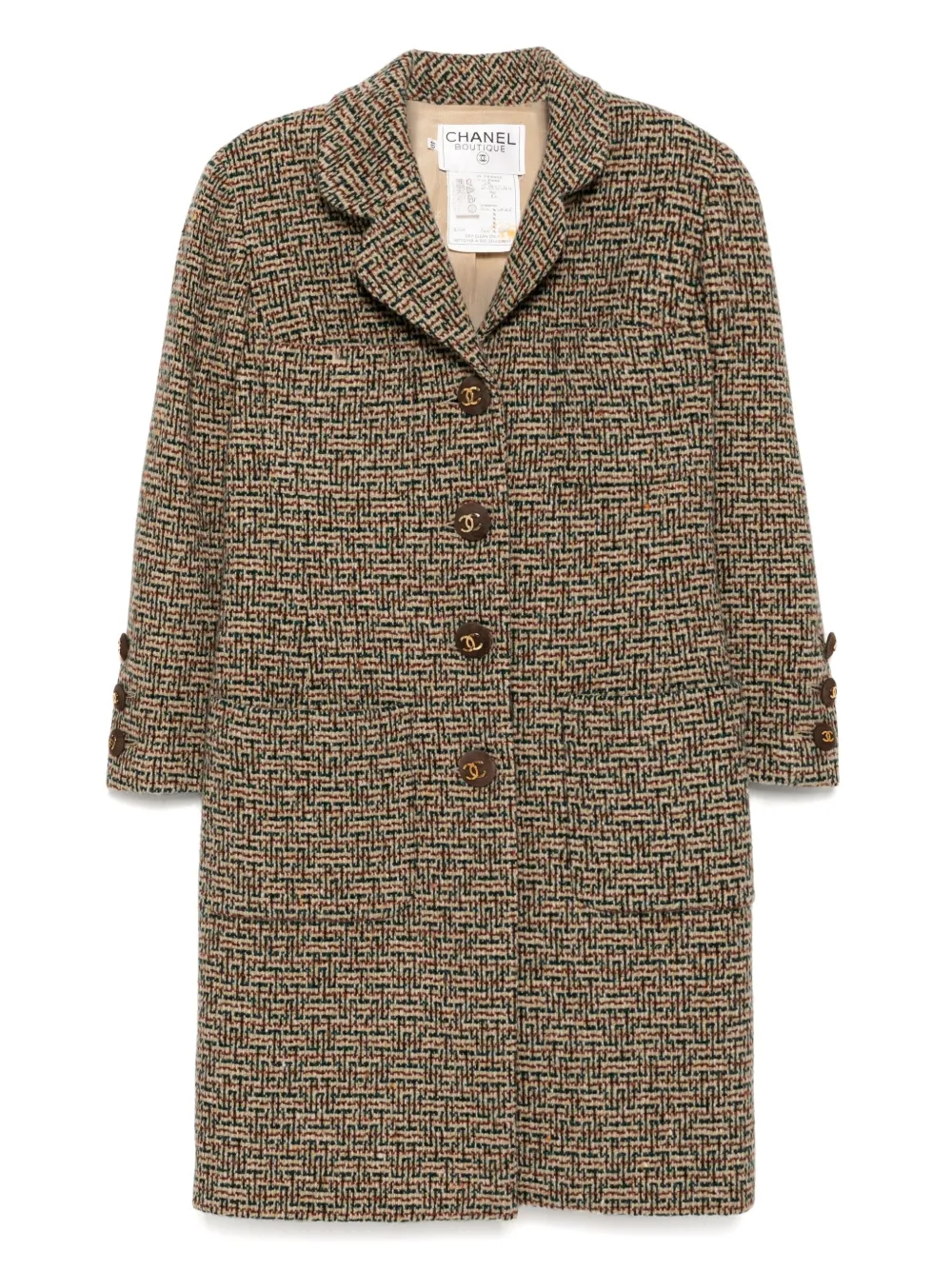 CHANEL Pre-Owned 1990-2000s patterned coat | Neutrals | Image 1