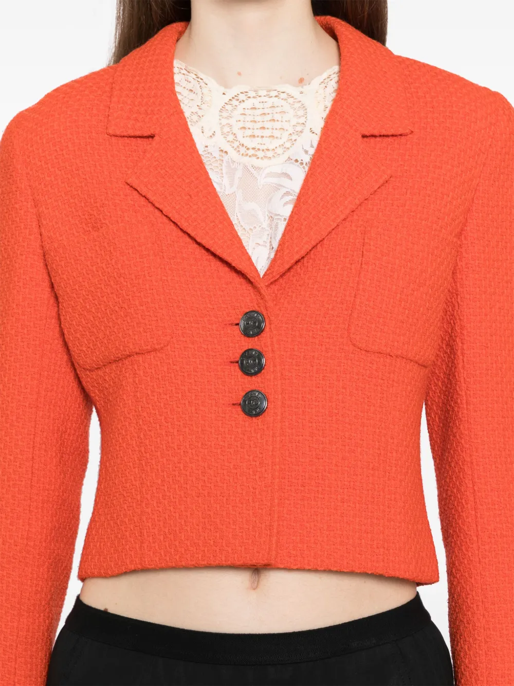 Pre-owned Chanel 1990-2000s Single-breasted Jacket In Orange