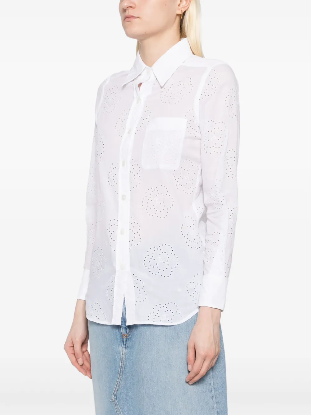 Pre-owned Chanel 2008 Cotton Shirt In White