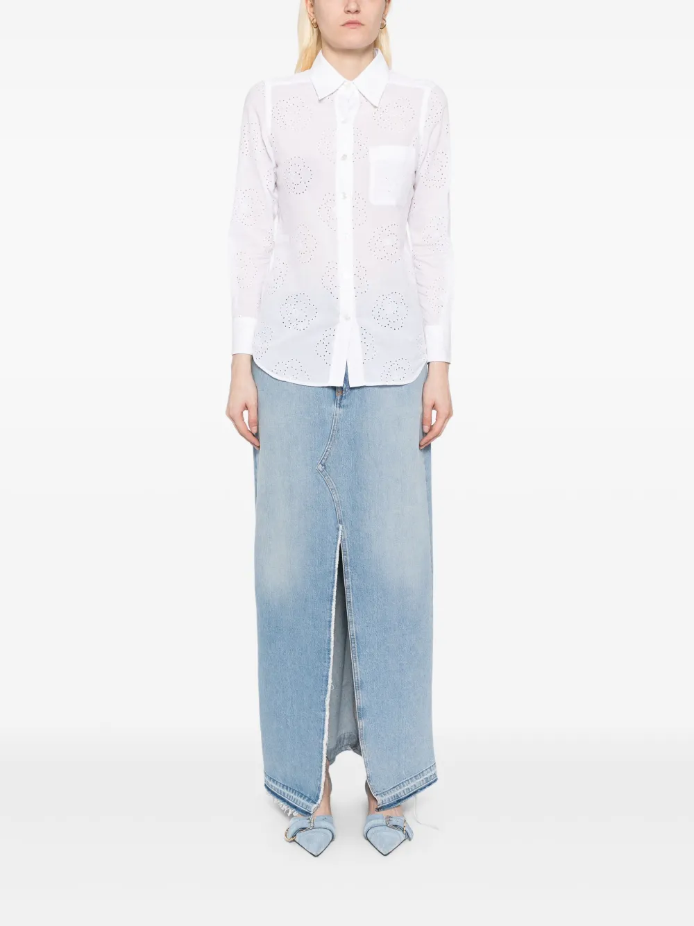 Pre-owned Chanel 2008 Cotton Shirt In White