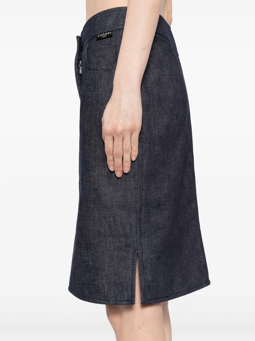 Pre-owned Chanel 1999 Denim Skirt In Blue