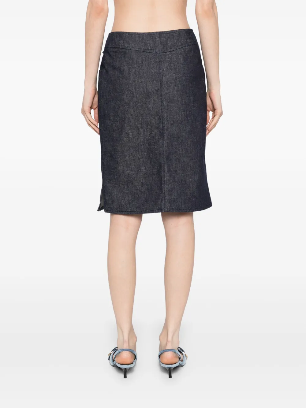Pre-owned Chanel 1999 Denim Skirt In Blue
