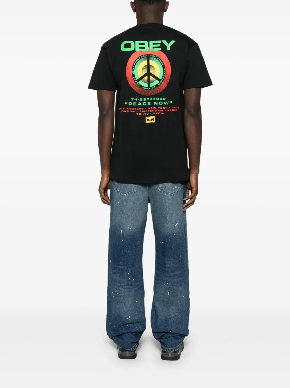 Obey Peace Target T-shirt - Zwart