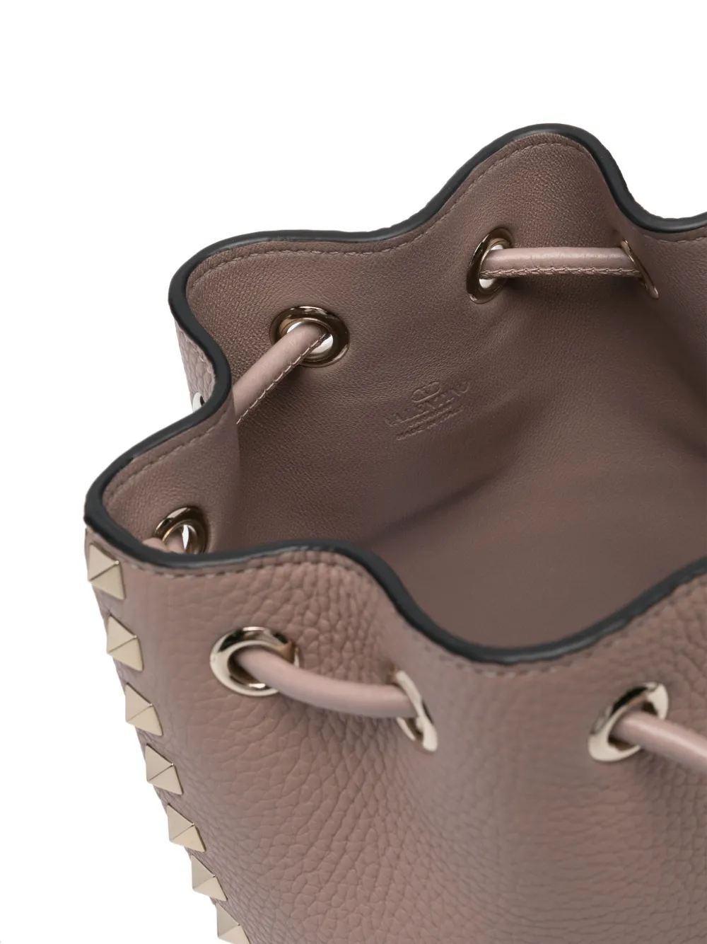 Valentino Garavani Rockstud bucket-tas met spikes Beige