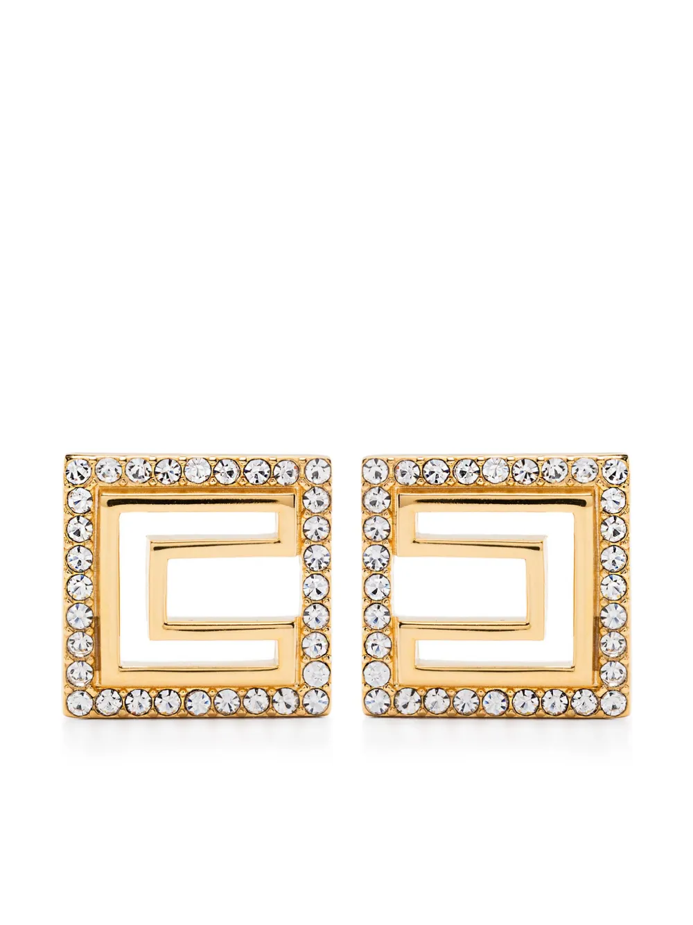 micro-square rhinestone earrings