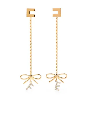 【24-25AW】ELISABETTA FRANCHI ラインストーンロゴ付き ピアス Earrings | Elisabetta Franchi