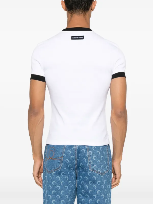 Marine Serre Crescent Moon-embroidered T-shirt | White | FARFETCH AO