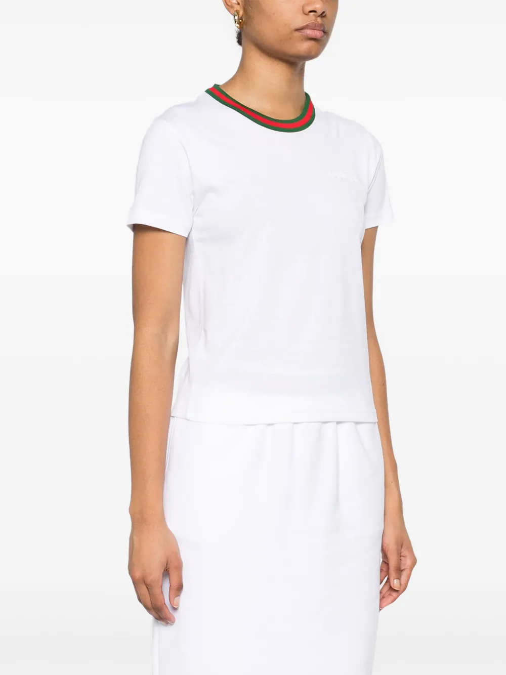 Gucci T-shirt met Web-streep Wit