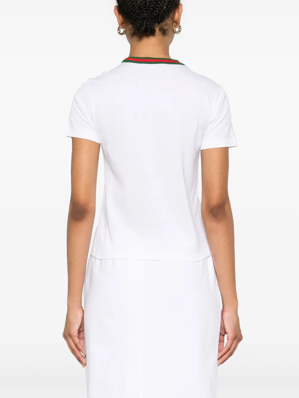 Gucci T-shirt met Web-streep Wit
