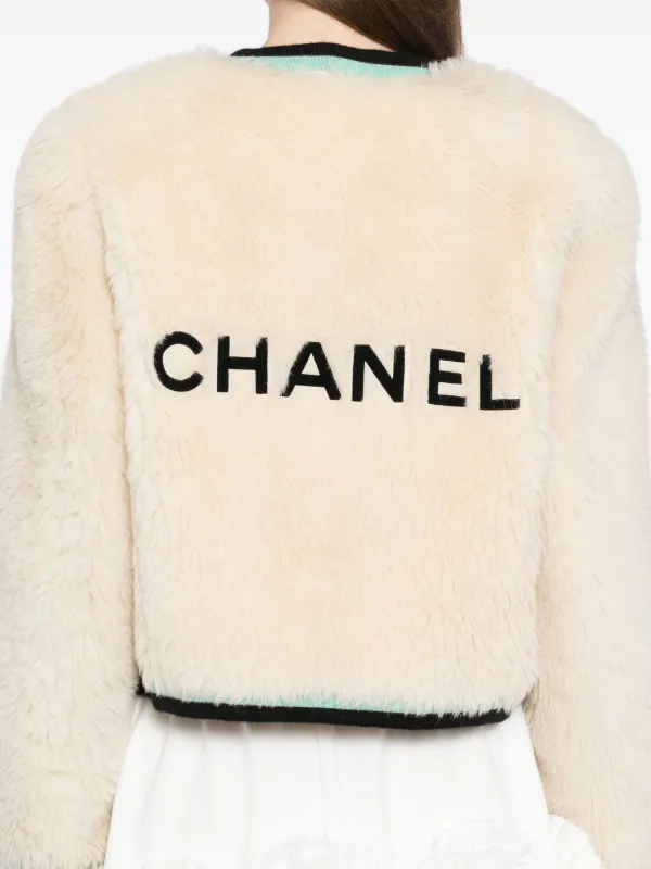 CHANEL Pre-Owned 1994 ファージャケット | ホワイト | FARFETCH JP