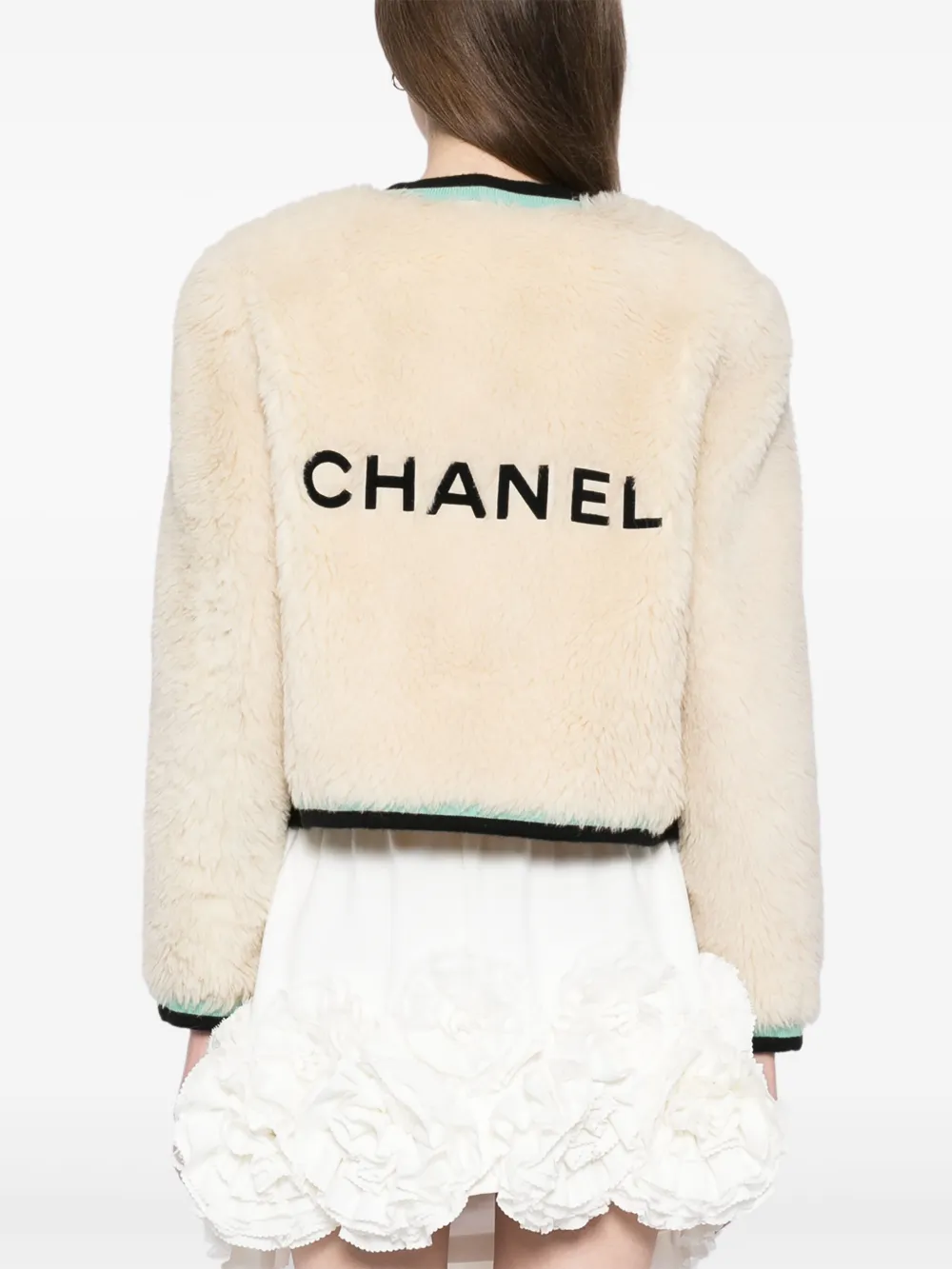 Pre-owned Chanel 1994 Fur Jacket In White