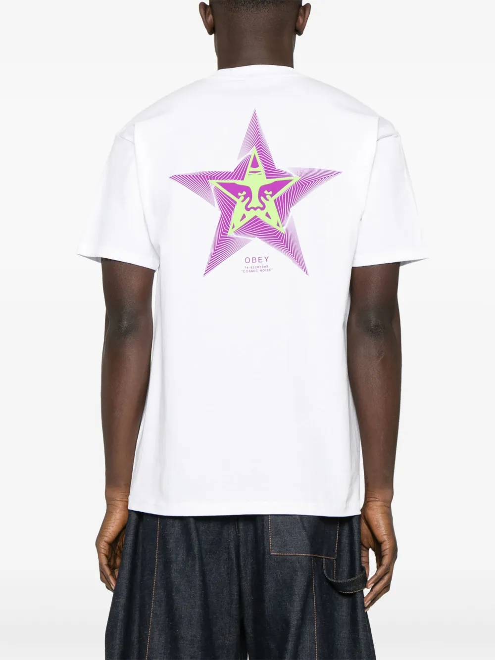Obey T-shirt met Cosmic Noise-print Wit