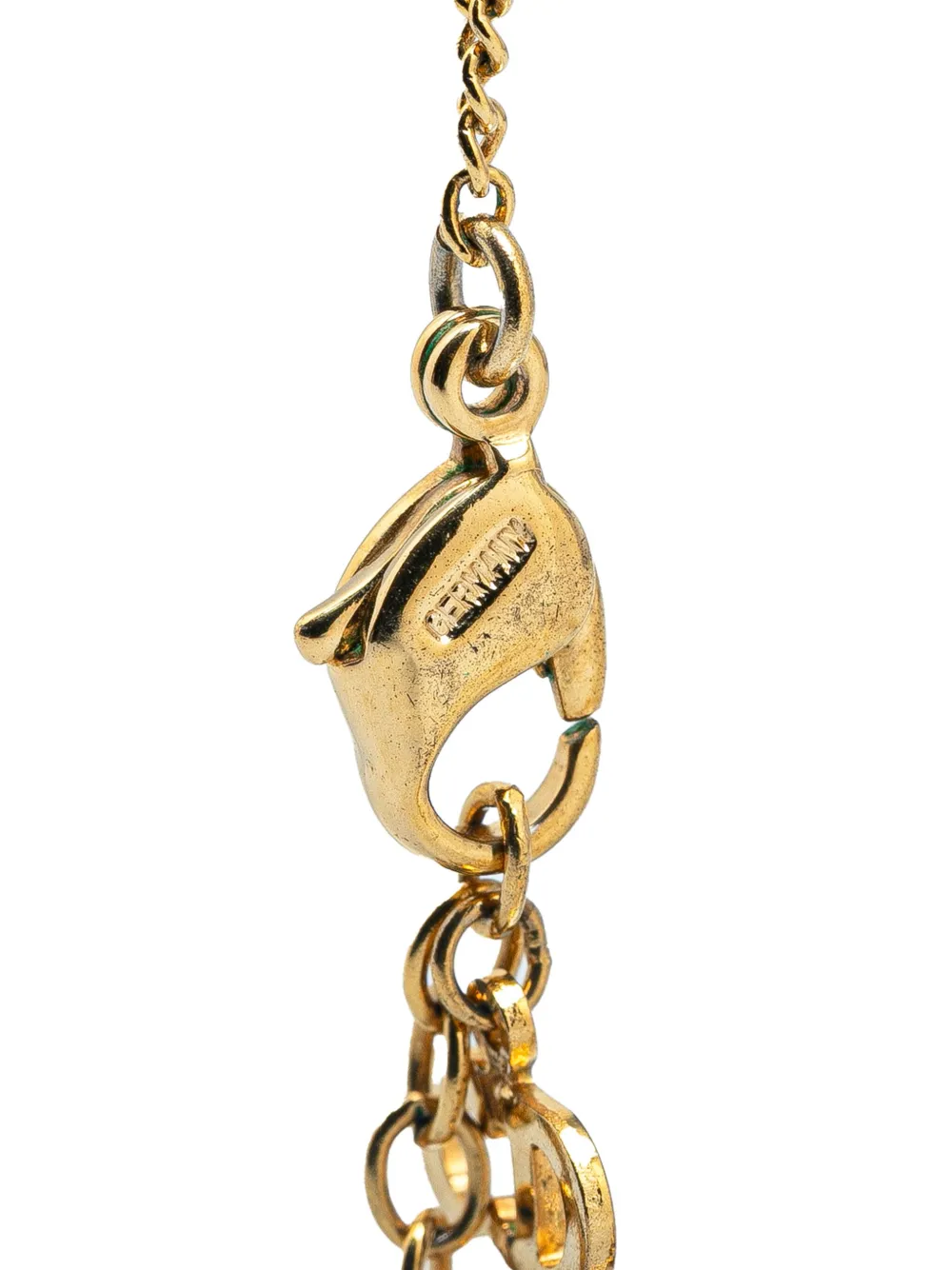 Christian Dior Pre-Owned 2000-2024 vergulde halsketting met CD-logohanger en stras - Goud