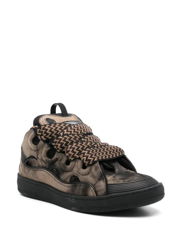 SALE！！　LANVIN　curb sneakers ブラック　新品 Lanvin Curb Leather Sneakers | Black | FARFETCH