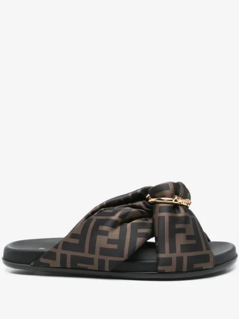 FENDI FF satin slides