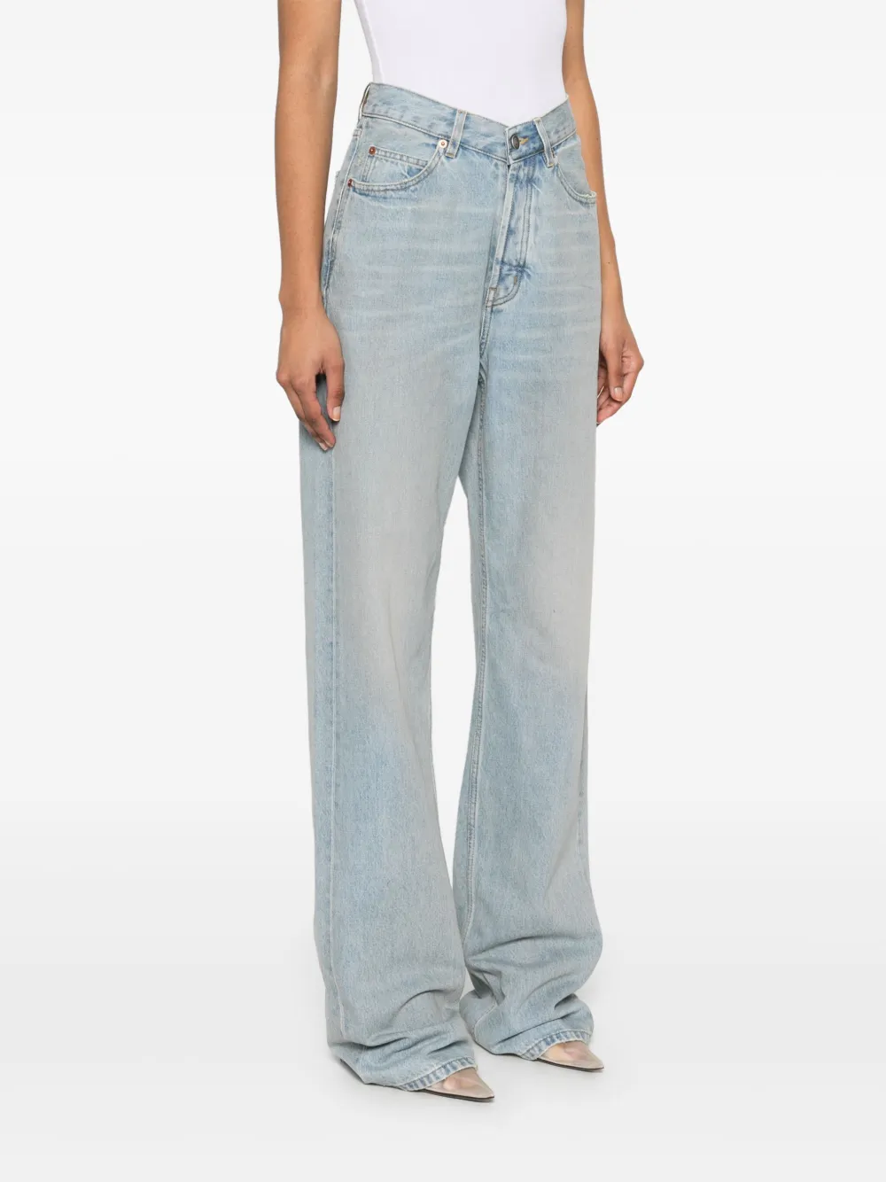 Saint Laurent Jeans met V-taille Blauw