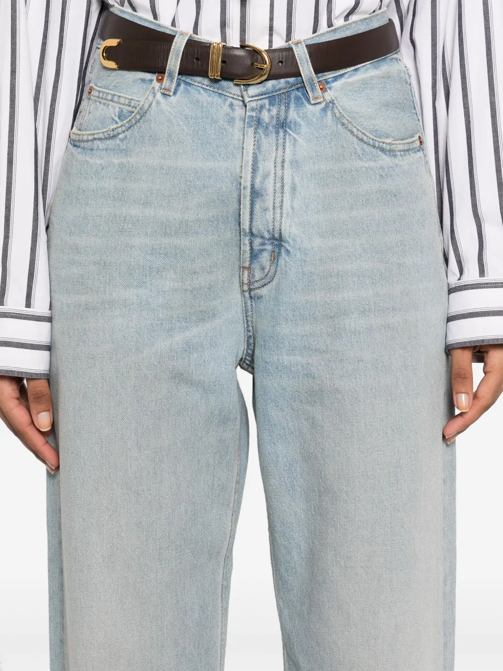Saint Laurent Jeans met V-taille Blauw