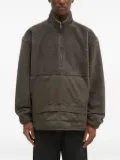 adidas borg-panelled half-zip sweatshirt - Green