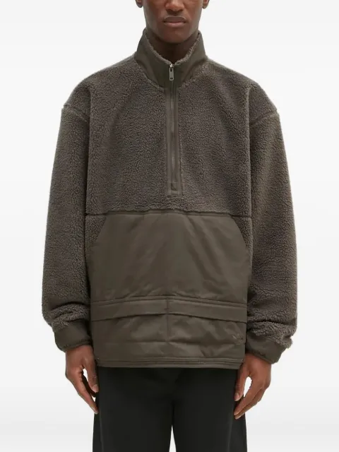 adidas borg-panelled half-zip sweatshirt