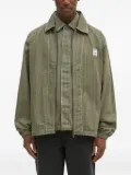 adidas pinstripe zip-up shirt jacket - Green