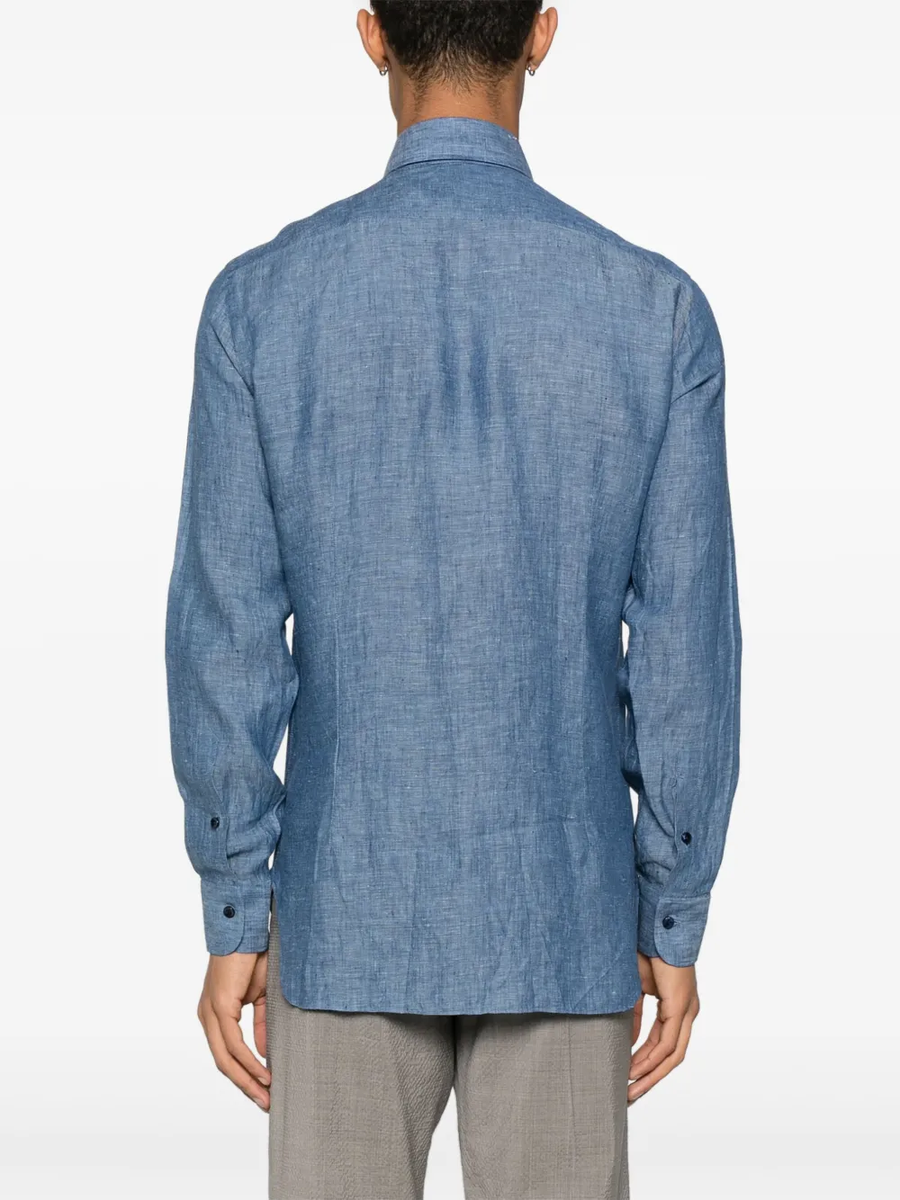 Barba Katoenen overhemd Blauw