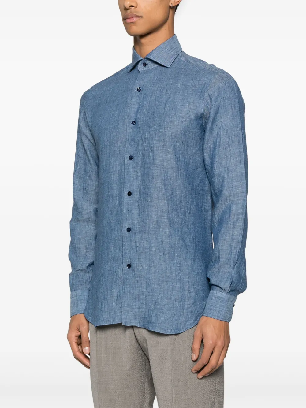 Barba Katoenen overhemd Blauw