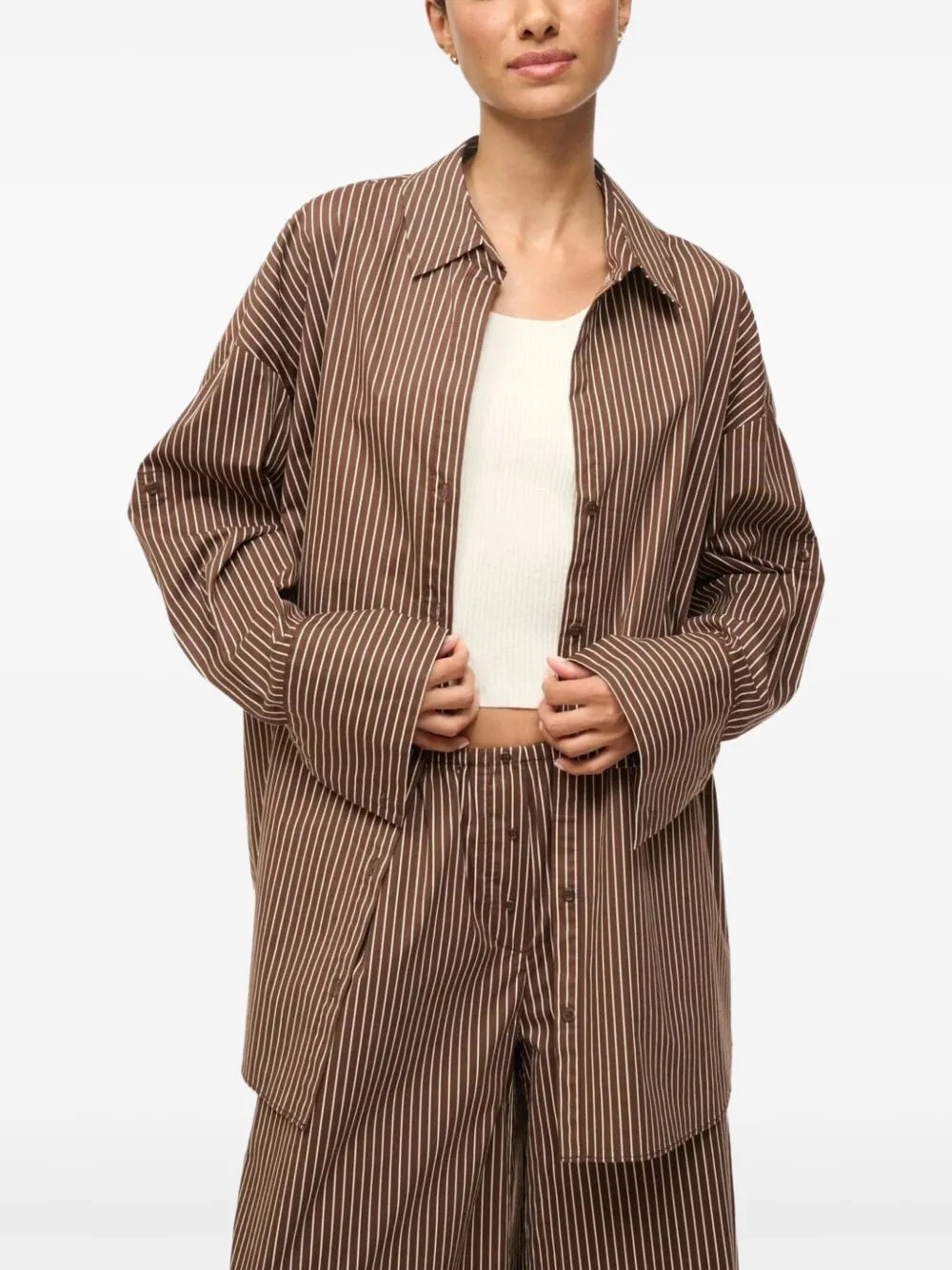 Shop Staud Sandbar Shirt In 褐色