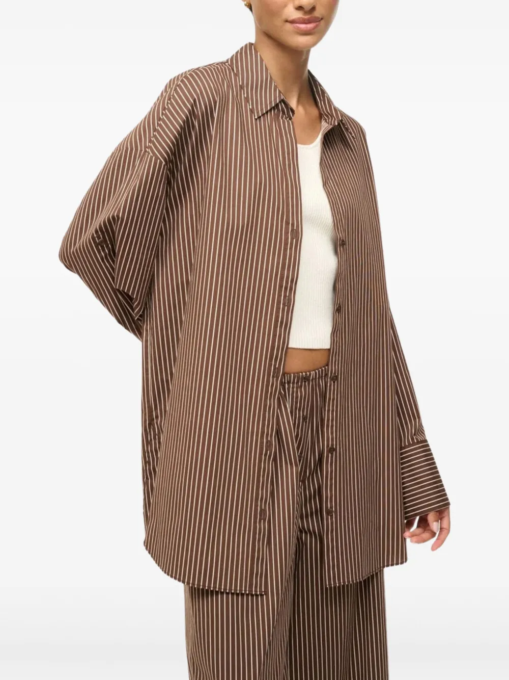 Shop Staud Sandbar Shirt In 褐色