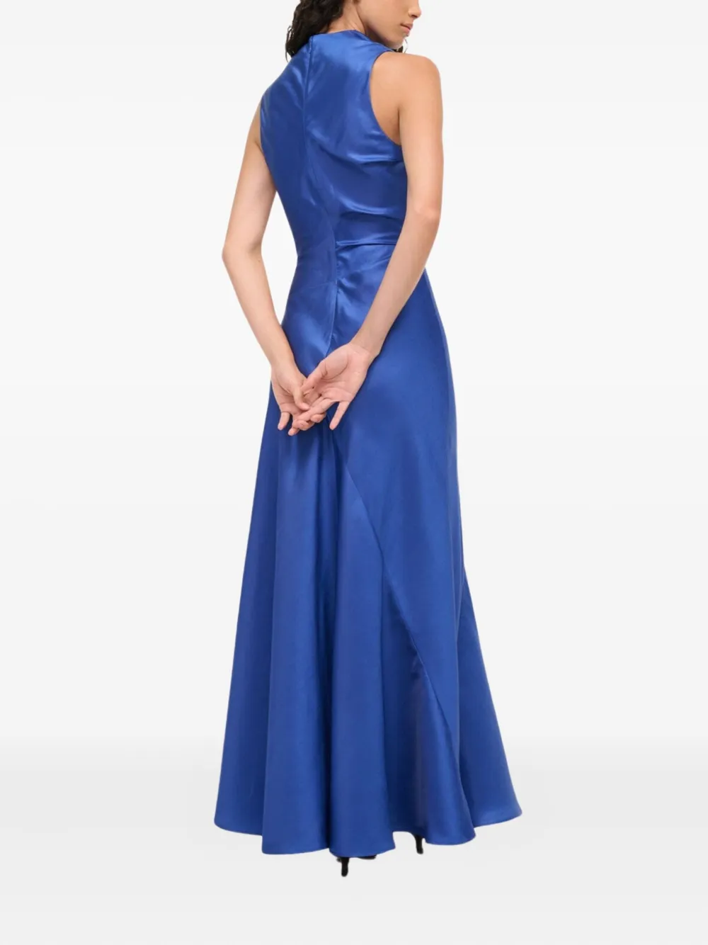 STAUD Frida zijden maxi-jurk Blauw