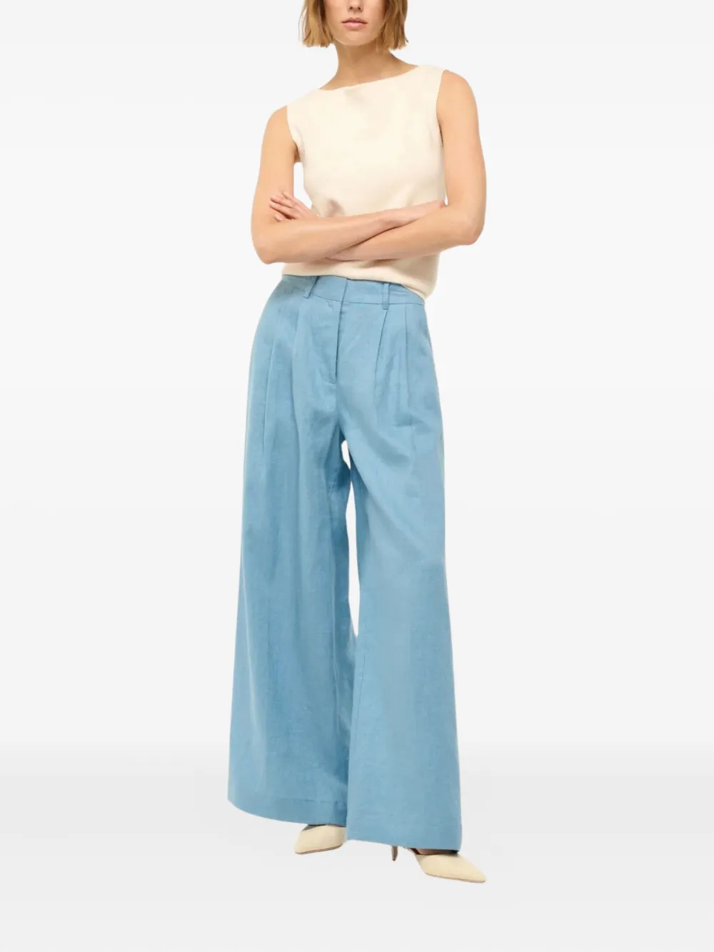STAUD pleated linen pants | Wide-Leg Pants | Image 2