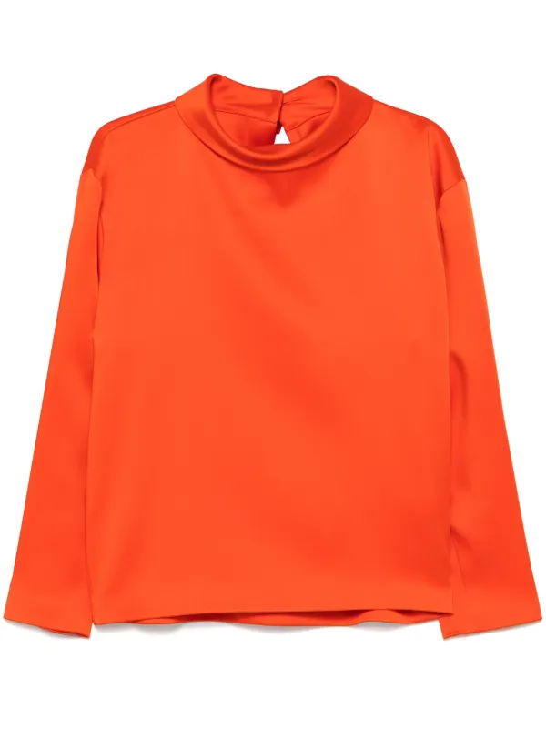 Carven Satin Blouse in Orange