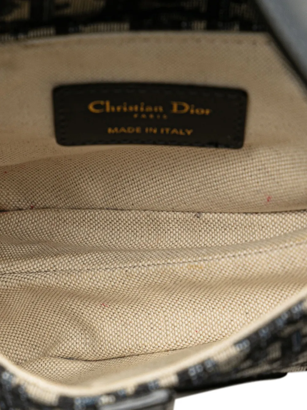 Pre-owned Dior 2019 Mini Oblique Canvas Saddle Bag Satchel In Blue