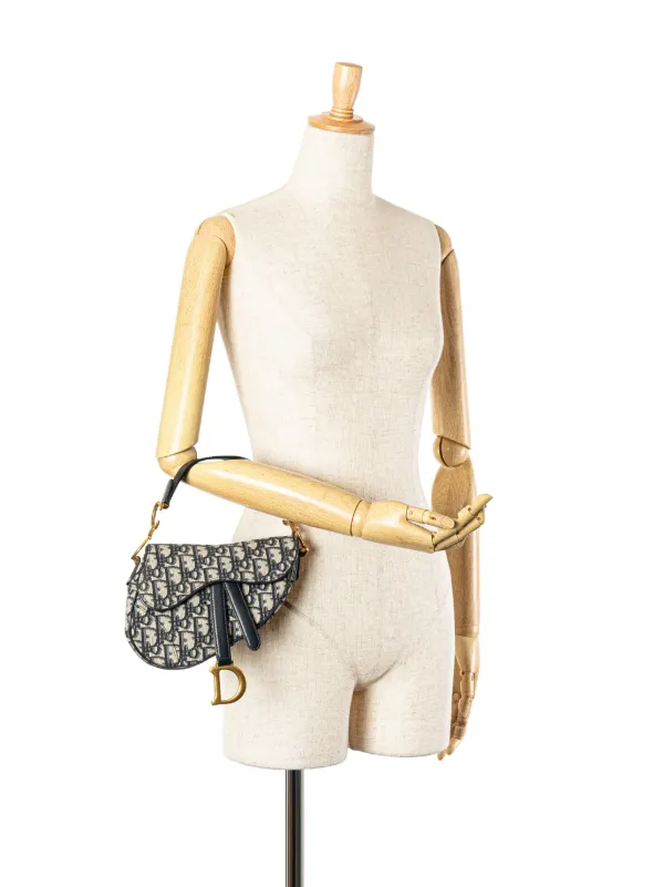 Christian Dior Pre-Owned 2019 Mini Oblique Canvas Saddle Bag